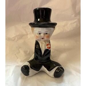 1930's Porcelain Figural Napkin Ring Boy in Tuxedo & Top Hat